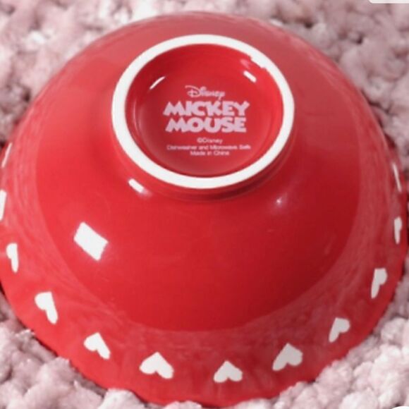 ❤️4 New Disney Mickey Minnie Mouse Valentines Hearts Love Kisses Tidbit Bowls 6" - Picture 7 of 7